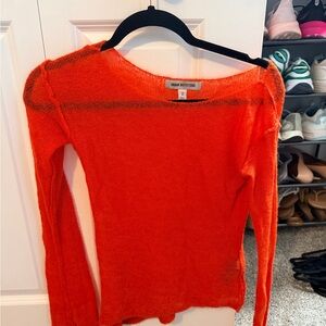 Urban Outfitters Orange Sheer Knit Sweater